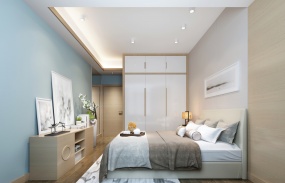 北欧卧室3D效果图模型